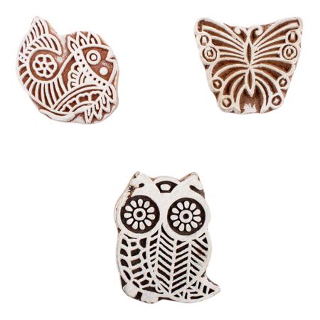 Set of 3 Piece New Mix Wooden Printing Block